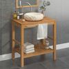 vidaXL Vanity Cabinet Natural Teak Teak Wood, Marble Medium