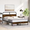 vidaXL Bed Frame Smoked Oak Steel, Engineered Wood Full Bed Frame