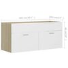 vidaXL Bathroom Furniture Set White and sonoma oak Engineered wood, acrylic