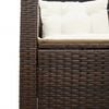 vidaXL Patio Sofa with Table and Cushions L-Shaped Brown Poly Rattan