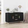 vidaXL Sideboard Black Oak Engineered wood, solid eucalyptus wood