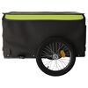 vidaXL Bike Trailer Black and Green 99.2 lb Iron