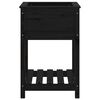 vidaXL Planter Black Solid Pine Wood 21.3 x 21.3 x 31.9 in Planter