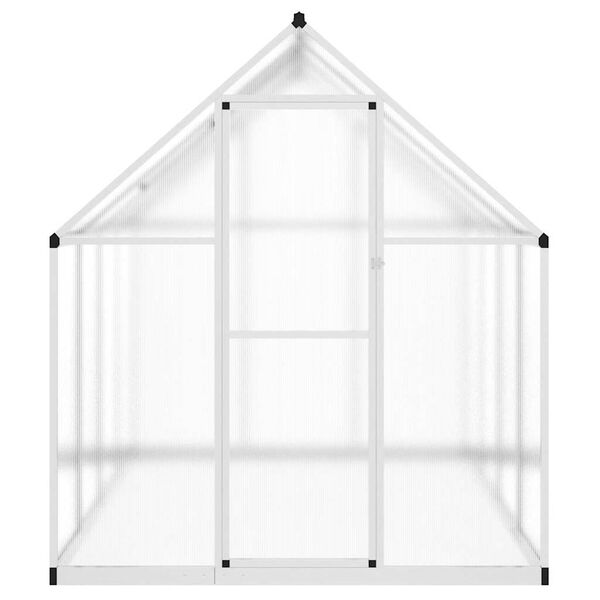 vidaXL Greenhouse Silver and Transparent Aluminum, Polycarbonate Large