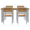 vidaXL Garden Dining Set 5 pcs Gray and brown 63" x 31.5" x 29.5