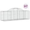 vidaXL Gabion Basket Set of 7 Silver Galvanized iron