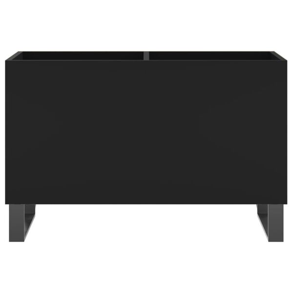 vidaXL Record Cabinet Black Engineered wood, iron Medium Cabinet
