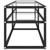 vidaXL TV Cabinet Black and Transparent Tempered Glass, Powder-Coated Steel
