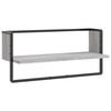 vidaXL Wall Shelf Grey Sonoma Engineered wood, metal 25.6 x 9.8 x 11.8 in