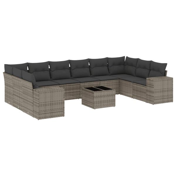 vidaXL Garden Sofa Set Grey