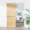vidaXL Sliding Door with Hardware Set 31.5x82.7" Solid Wood Pine