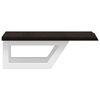 vidaXL Basin Shelf Dark brown and white Solid oak wood and steel