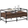vidaXL Coffee Table Brown Oak Engineered wood, Steel, Glass Medium