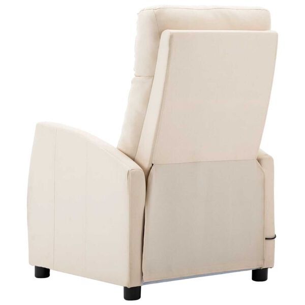 vidaXL Electric Massage Recliner Cream