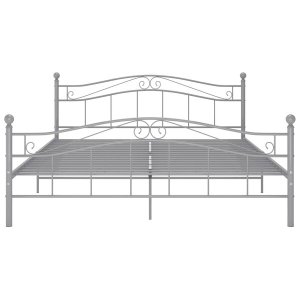 vidaXL Bed Frame Gray Powder-coated metal Full Durable Bed Frame