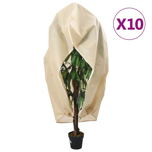 vidaXL Plant Fleece Covers with Zip 10 pcs 0.77 oz/ft&sup2; 12.9x11.5'