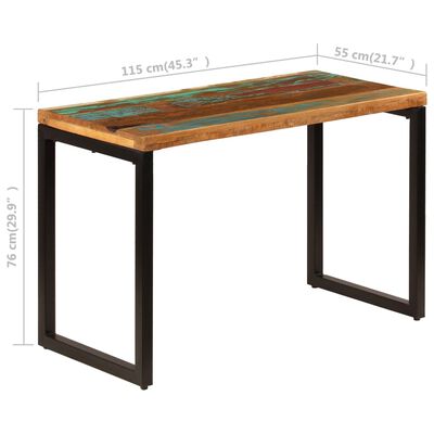 vidaXL Dining Table 45.3"x21.7"x29.9"  Solid Reclaimed Wood and Steel