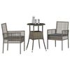 vidaXL Garden Dining Set 3 pcs Gray Poly rattan