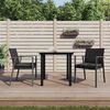 vidaXL Garden Dining Set Black PE rattan 3 Piece Modern