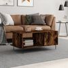 vidaXL Coffee Table Smoked oak Engineered wood, Iron Medium Storage