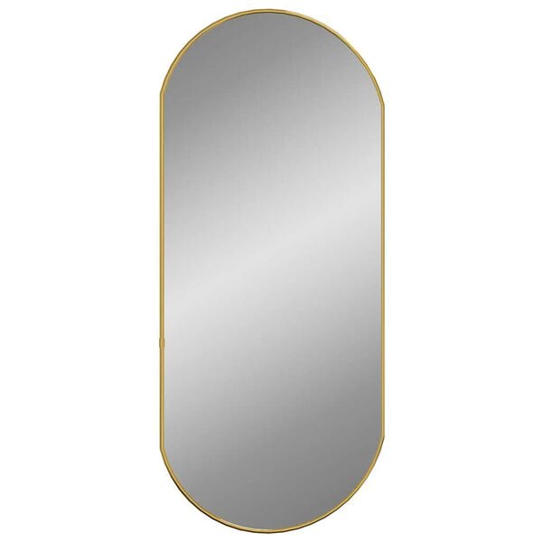 vidaXL Wall Mirror Gold Glass 31.5 in x 13.8 in Decorative Inlays