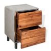 vidaXL Nightstand Concrete gray, Acacia wood brown