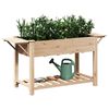 vidaXL Garden Planter Beige 61.02 x 23.23 x 30.12 in Solid Fir Wood