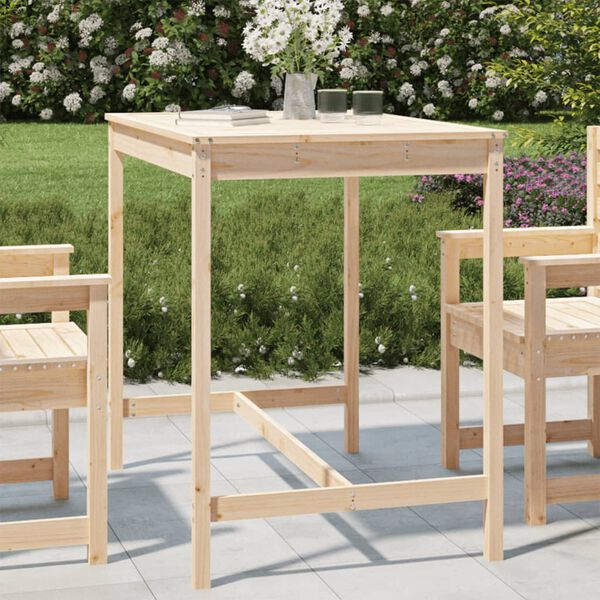 vidaXL Garden Table Natural pine Solid pine wood Small Durable