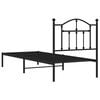 vidaXL Bed Frame Black Powder-Coated Steel Twin Bed Frame Rectangular
