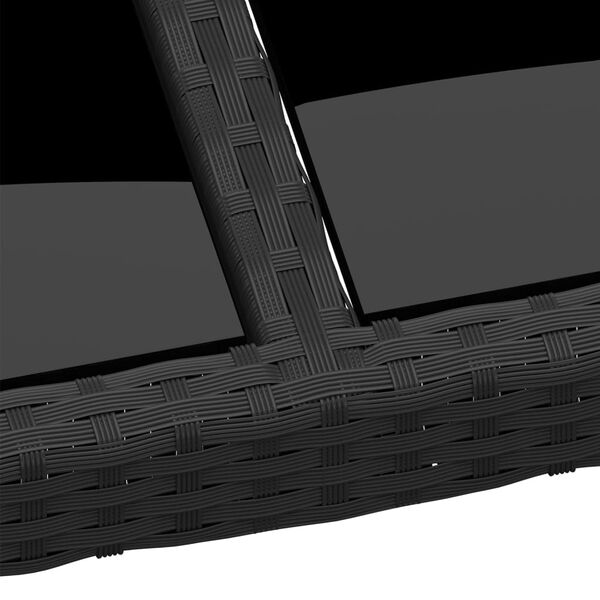 vidaXL Garden Table Black Poly Rattan Large Tough Garden Table