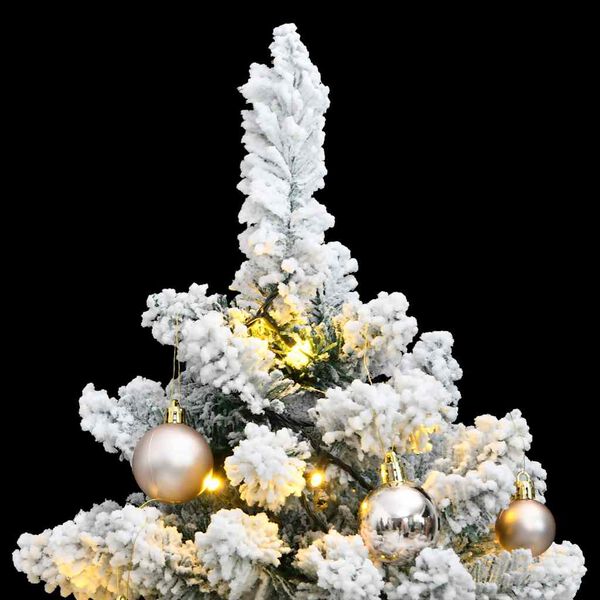 vidaXL Artificial Hinged Christmas Tree 150 LEDs & Ball Set 59.1"