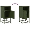 vidaXL Bedside Cabinet Set of 2 Olive Green Steel Medium