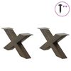 vidaXL Coffee Table Legs X-Shaped 2 pcs Natural Steel 27.6x(11.8-12.2)" Steel