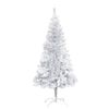 vidaXL Artificial Pre-lit Christmas Tree with Ball Set Silver 59.1" PET