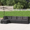 vidaXL Garden Lounge Set Black PE Rattan 5 Piece Set Modular