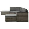 vidaXL Patio Sofa Set of 4 Gray PE rattan Large Waterproof materials