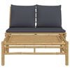 vidaXL Garden Lounge Set Dark grey, Natural Bamboo Bamboo, Polyester