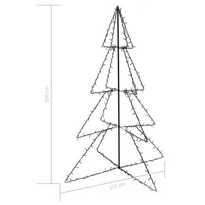 vidaXL Christmas Cone Tree 240 LEDs Indoor and Outdoor 45.3"x59.1"
