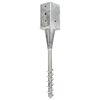 vidaXL Ground Spikes 2 pcs Silver 3.1x3.1x22.4" Galvanised Steel