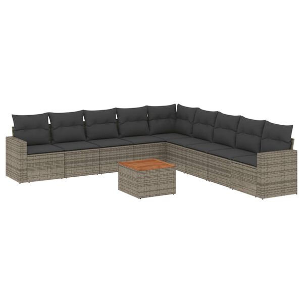 vidaXL Garden Sofa Set Grey and Brown