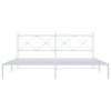 vidaXL Bed Frame White Powder-Coated Steel 79 x 79 in Bed Frame