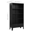 vidaXL Bookshelf Black Steel Storage Bookshelf Rectangular