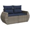 vidaXL 6 Piece Patio Sofa Set with Cushions Gray Poly Rattan