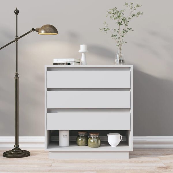 vidaXL Sideboard White Engineered Wood Medium Sideboard Rectangular