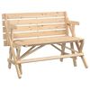 vidaXL Picnic Table With Bench Natural Wood Solid fir wood Standard
