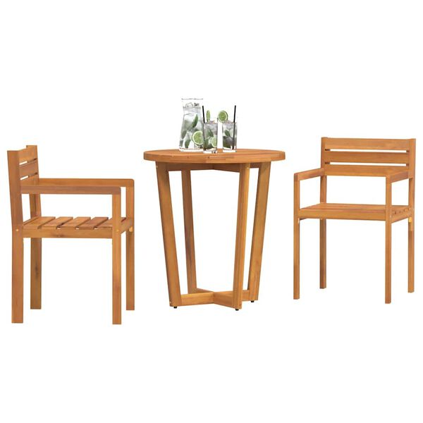 vidaXL 3 Piece Garden Dining Set Solid Wood Acacia