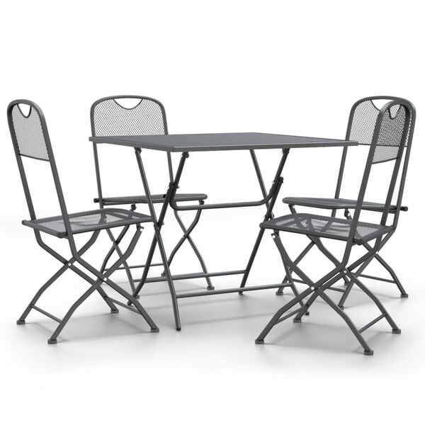 vidaXL Garden Dining Set Anthracite Expanded metal mesh