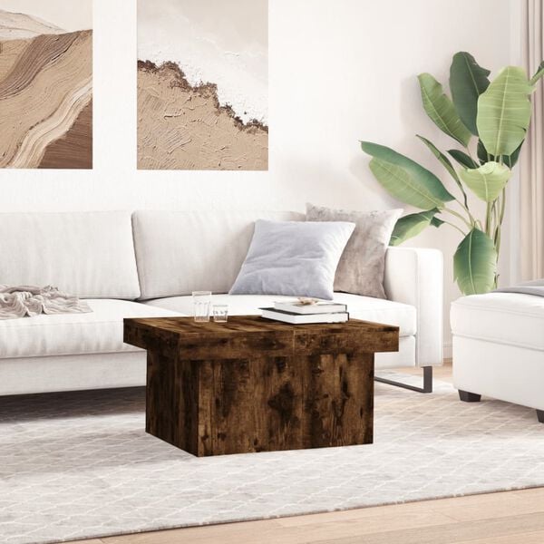 vidaXL Coffee Table Smoked Oak Engineered Wood 39.4 in x 21.7 in x 15.7 in