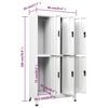 vidaXL Locker Cabinet White Steel Large Locks Locker Cabinet