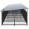 vidaXL Dog Kennel Black Powder-Coated Steel 161.4 sq ft Sturdy